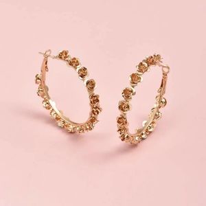 BOGO Rose Flower Hoop Earrings Jewelry Dainty Cute